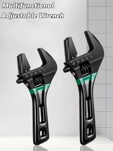 6/8” Short Handle Adjustable Wrench Oversized Open Bathroom Wrench Mini Small Board Large-diameter Adjustable Short Handle