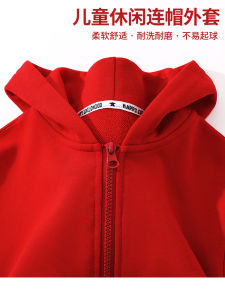 เสื้อแจ็คเก็ตสีแดง สำหรับเด็กชาย ฤดูใบไม้ผลิ ฤดูใบไม้ร่วง 2025 ใหม่ พร้อมฮู้ด เสื้อคาร์ดิแกนเด็ก สำหรับเด็กผู้หญิง ฤดูใบไม้ร่วง 2024 ฤดูใบไม้ร่วง