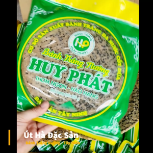 Bánh Tráng Nước Cốt Dừa Mè Đen Tây Ninh Gói 200G - Bánh Tráng Nướng Sẵn Ăn Liền - Út Hà Đặc Sản