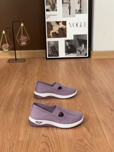 Breathable Soft Sole Low Heel Slip-on Hiking Shoes Mesh Upper Comfortable All-Match Shoes For Women