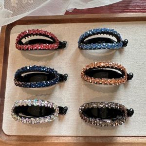 East Gate New Style Oval Twist Clip Hair Accessories Diamond Embedded Tail Clip Hairpin Fashionable Hair Decorations