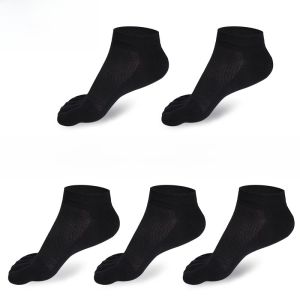 Hengyuanxiang Mens Five-Finger Cotton Socks Breathable Sport Anti-Odor Absorbent Summer Mesh Boat Socks Comfortable Home Wear