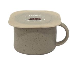 [Clearance Sale] Lexngo Silicone Collapsible Coffee or Tea Cup Made of Recycled Coffee Ground 280 ml - with 2in1 Lid and Coaster / Collapsible Cup Silicone Portable Foldable Coffee Tea Cup Outdoor Travel Cup Camping Cup with Cover