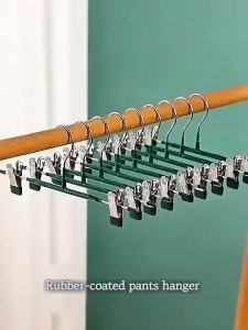 FurFi Dorm/Travel Portable Hangers  Seamless Non-slip Pants Hanger  Multi-function Skirt & Pants Clips  Space-Saving for Students
