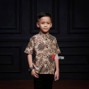 couple batik ayah dan anak laki-laki - kemeja batik ayah dan anak laki-laki lengan pendek umur 2-12tahun seragam sekolah