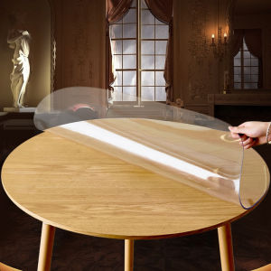 Soft Glass PVC round Tablecloth Waterproof and Oilproof and Heatproof Disposable Tablecloth round Transparent Dining Table Cushion Desktop Protective Film
