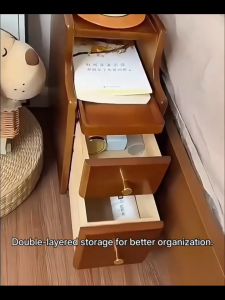 Bamboo Bedside Table With Drawer Storage Cabinet For Bedroom Table Side