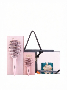 KRRAMEL | Portable Mini Boar Bristle Cushion Brush