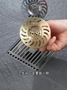 YTYIN | Floor Drain All-copper Shower Floor Drain Stopper Insectproof Anti-odor Deodorization Toilet Kitchen Bathroom Toilet Sewer Drain