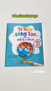 Sách - Tô màu sáng tạo giúp bé làm quen với chữ cái và con số (Các số phạm vi 10 + 20 + 50 + Bảng tiếng anh ) Đinh Tị