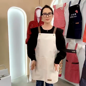 Waterproof and Oilproof Apron Coffee Shop Barber Working Bib Kitchen Cooking Aprons BBQ Apron Comfortable
