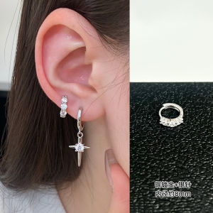 Blue Cross Bone Stud Earrings Fashionable Allergy Free Alloy Ear Cuff Rings Shop Inspired Ear Hoops Womens Decorative Jewelry