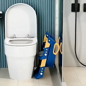 【Free Shipping】Kids Foldable Potty Seat Toilet Ladder PVC Adjustable Training Toilet Bowl Seat Ladder for Baby Toddlers Soft-Padded