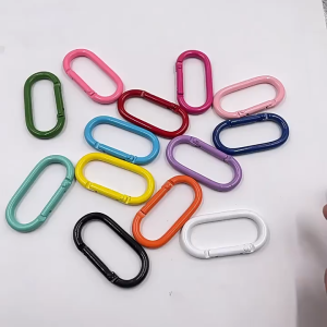 Multi-Color Metal Oval Carabiner Clips Lightweight Spring Snap Hook Key Ring Holder DIY Bag Crafts Accessories