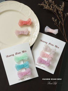 Classic Satin Butterfly Knot Baby Hair Clips Safe Non-Damaging Forehead Clip Princess Style Children Accessories for Girls