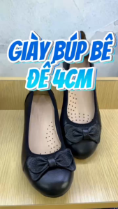 Giày Búp Bê Đế Xuồng Da Thật Mềm Đế Cao 4cm – Giày Đồng Phục Nhà Hàng Khách Sạn
