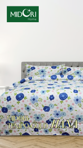 MIDORI Home รุ่น Tempo Gold ชุดเครื่องนอน ลาย Hana พิเศษมุมผ้าปูสูง 12 นิ้ว