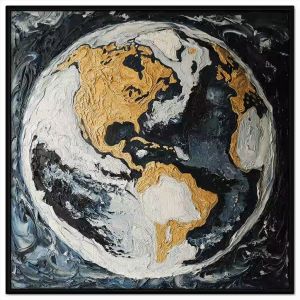 Tranh vẽ chủ đề bảo vệ môi trường trái đất. Tranh treo tường dán tường sơn dầu canvas trang trí. CGI-2004