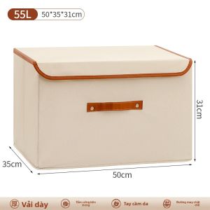 MONLEYTA | Hộp đựng quần áo vải lanh cotton gấp gọn Hộp đựng đồ dùng gia đình chuyên dụng Hộp đựng quần áo du lịch Hộp đựng đồ dùng lưu trữ