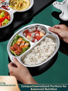 HUYO | Creative Anti-slip 316L Food-grade Stainless Steel Child Dinner Plate