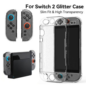 Tectinter | Glitter Dockable Case for Nintendo Switch 2 Console Transparent Protective Shell Case Cover for Ns Switch 2 TPU+PC  Accessories