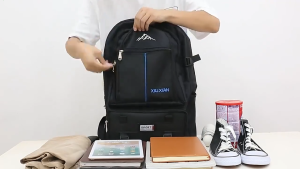 กระเป๋าเดินป่ากลางแจ้ง ความจุขนาดใหญ่ เป้สะพายหลังสำหรับเดินทาง เหมาะสำหรับการเดินทางระยะสั้น เดินป่า มีสีดำและสีน้ำเงิน