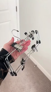 4 Tier metal trouser racks Space Saving hardware trouser/skirt racks garment hooks for storage&organization Tahan lama