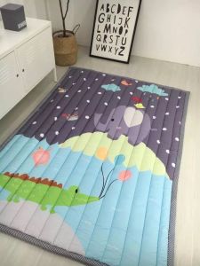 KiddieStore Washable Anti Slip Cotton Thick Playmat Baby Crawling Mat