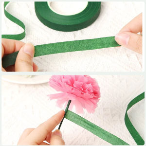 MaxPlus【Ready in Stock】 Floral Green Paper Tape Flower Material Diy Flower Diameter Handmade Rose Pole