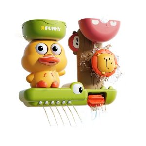 Cartoon Cute Duck Childrens Bathroom Bath Toy Wall Hanging Suction Cup Rotating Fun Summer Baby Water Playing Interactive Set