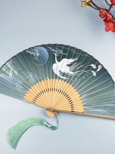 Quạt Gấp Phong Cách Cổ Điển Cầm Tay Cho Phụ Nữ Mùa Hè Quạt Múa Trang Phục Hanfu Quạt Nhỏ Gió Phong Cách Cổ Điển