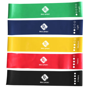B&G ยางยืด โยคะ ยางยืดวงแหวน ออกกำลังกาย 5 เส้น แต่ละสีแรงต้านต่างกัน Exercise Band Loop  สายแรงต้านสำหรับออกกำลังกาย BG รุ่น 6007