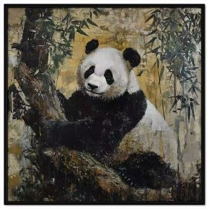 Tranh phong cảnh gấu trúc trong rừng trúc. Tranh treo tường dán tường sơn dầu canvas trang trí. CGI-2009