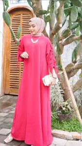 CANDY.GROSIR - Jena Dress Lengan Serut / Dress Polos Serut / Dress Crincle