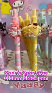 1 PCS NO 7043A Sanrio Characters Cute Little Sport Car Design Press Pen 0.5mm Black Gel Pen Student Pen Stationery