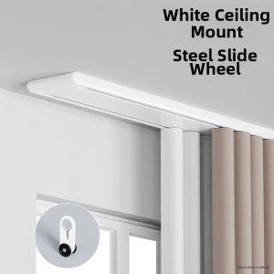 SHELIANKE | Double Track Integrated Aluminium Silent Wheel Invisible Dual Layer Curtain Rail