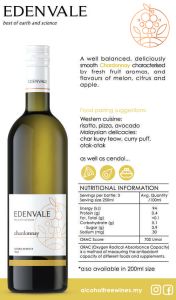 EDENVALE Chardonnay Alcohol-Free White Wine 750ml | Vegan Certified Australian Dealcoholized Wine