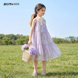 SQTN.KIDS | Halter Beach Princess Dress For Little Girls Summer