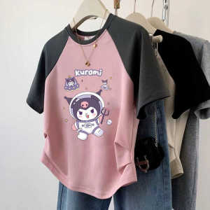 Childrens Summer Cotton T-shirts Short Sleeve Cartoon Print Casual Style Breathable Comfortable Pure Cotton Half Sleeve Top