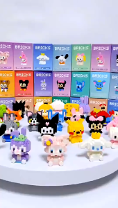 JoyToy Mikropartikel blok mainan boneka kartun teka-teki perakitan mainan hadiah