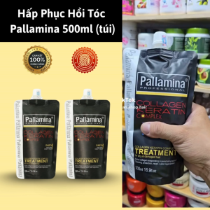 Hấp phục hồi tóc dầu ủ tóc Pallamina Collagen Keratin siêu mềm mượt 500ml  Chính Hãng.