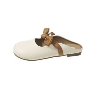 Giày Sandal Đế Phẳng Kiểu Pháp OnBuy Cho Nữ Mùa Hè 2024 Giày Đơn Đế Phẳng Đế Cao Su Họa Tiết Bướm Thường Ngày