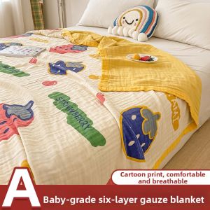 NAIYOUCHENG | Cartoon Cotton Summer Six-layer Gauze Blanket