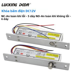Khóa Cửa Điện Từ DC12V NC NO Khóa Chốt Điện Từ Cho Cửa Kính Gỗ Kim Loại Hệ Thống Kiểm Soát Ra Vào Khóa Âm