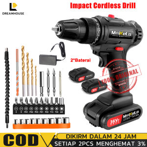 Mesin Bor Baterai Cas Komplit 36VF & Bor Impact 10mm