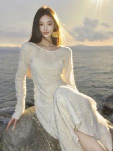 QFN | Elegant French Style Luxury White Dress