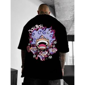 One Piece Mens T-shirt Monkey D. Luffy Summer Anime Autumn Boys Childrens Short-sleeved Comfortable Niche Parent-Child Outfit