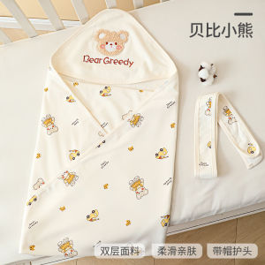 ผ้าห่มเด็กแรกเกิดผ้าฝ้ายแท้หนาสำหรับฤดูใบไม้ผลิและฤดูร้อน ผ้าห่มเด็กขนาดบางสำหรับกลางแจ้ง ผ้าห่มเด็กแรกเกิดแบบมีที่รองศีรษะ