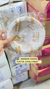 Piring Plastik P6 P7 P9 / Piring Putih Susu / Piring Pesta/Piring plastik Sekali Pakai 1 Pack 50 Pcs