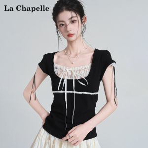 La Chapelle | V-neck Illusion Layered Slim Fit T-shirt for Women